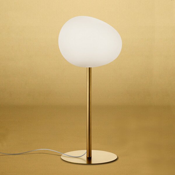 Foscarini Gregg media alta lampă de masă, auriu, reglabil, Auriu / Alamă, Camera de zi / sufragerie, Sticlă, Design