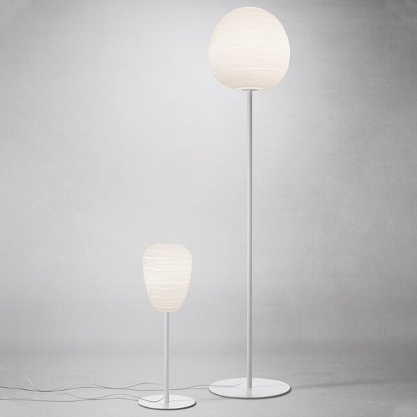 Foscarini Rituals 1 alta lampă de masă, alb, reglabil, Alb, Camera de zi / sufragerie, Sticlă, Design