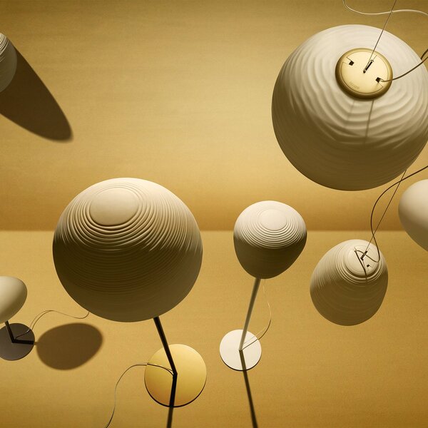 Foscarini Rituals 1 lampă de podea cu dimmer, alb, reglabil, Alb, Camera de zi / sufragerie, Sticlă, Design