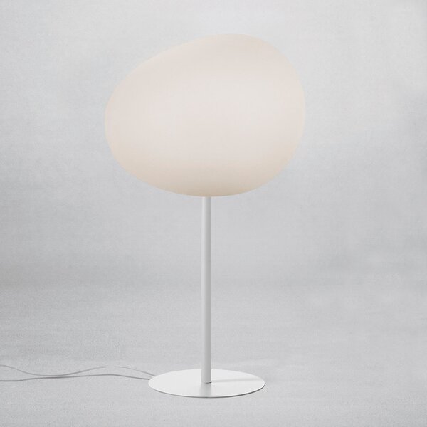 Foscarini Gregg grande alta lampă de masă, alb, reglabil, Alb, Camera de zi / sufragerie, Sticlă, Design