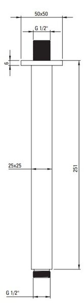 CASCADA Brat prindere tavan 250 mm NAC_N48K Finisaj: negru