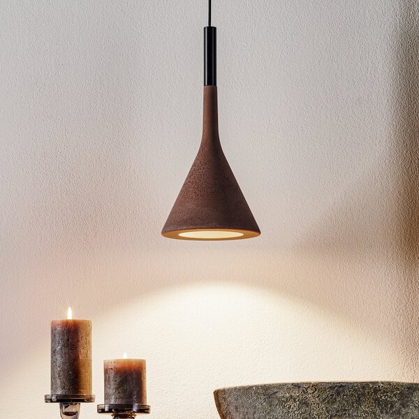 Foscarini Aplomb lampă susp. GU10 din beton maro, reglabil, Maro / Rugină, Bucătărie, Beton, Design