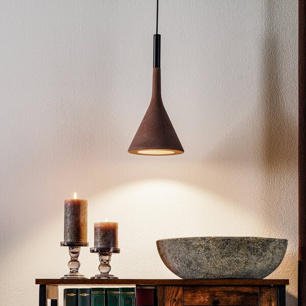 Foscarini Aplomb lampă susp. GU10 din beton maro, reglabil, Maro / Rugină, Bucătărie, Beton, Design