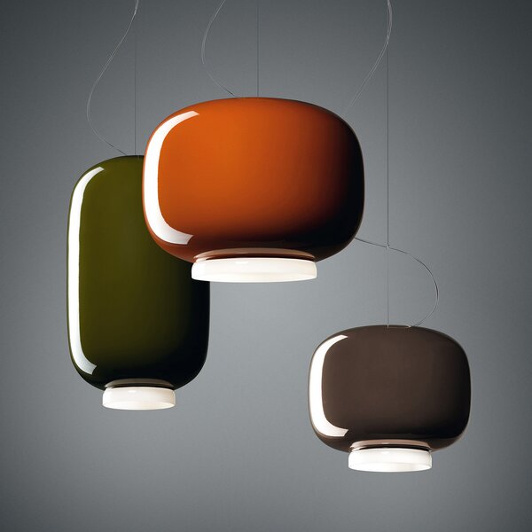 Foscarini Chouchin 3 lampă suspendată LED, gri, reglabil, Gri, Bucătărie, Sticlă, Design