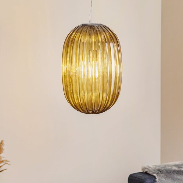 Foscarini Plass media lampă suspendată E27, gri, reglabil, Gri, Camera de zi / sufragerie, Plastic, Design