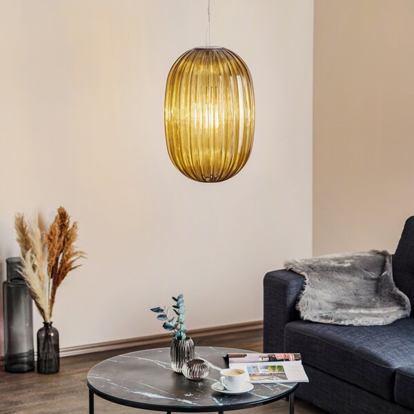 Foscarini Plass media lampă suspendată E27, gri, reglabil, Gri, Camera de zi / sufragerie, Plastic, Design