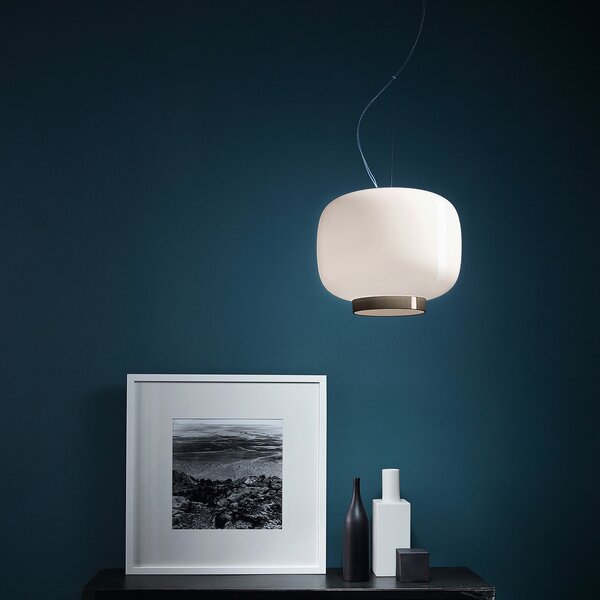 Foscarini Chouchin Reverse 3 pendul LED alb/gri, reglabil, Alb, Bucătărie, Sticlă, Design