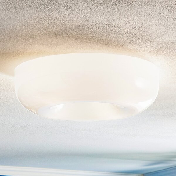 Foscarini Circus grande plafonieră din sticlă, Ø 46 cm, reglabil, Alb, Camera de zi / sufragerie, Sticlă, Design
