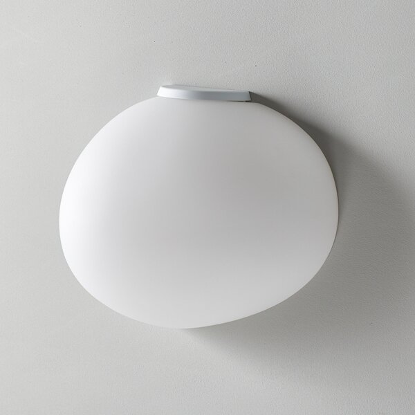 Foscarini Gregg media semi 2 aplică de perete, alb, reglabil, Alb, Camera de zi / sufragerie, Sticlă, Design