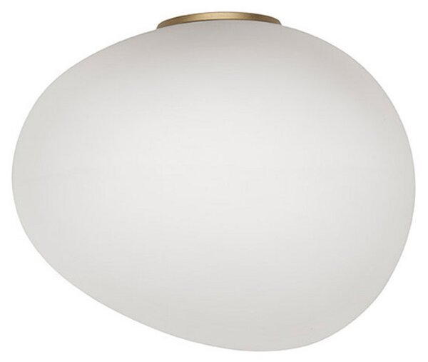 Foscarini Gregg media semi 1 aplică perete, auriu, reglabil, Alb, Camera de zi / sufragerie, Sticlă, Design
