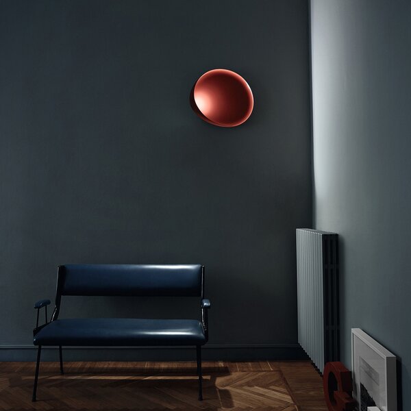 Foscarini Lake aplică de perete LED, roșu, reglabil, Roșu, Camera de zi / sufragerie, Plastic, Design