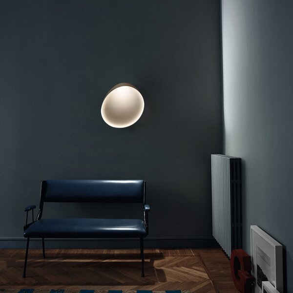 Foscarini Lake aplică de perete LED, fildeș, reglabil, Bej, Camera de zi / sufragerie, Plastic, Design