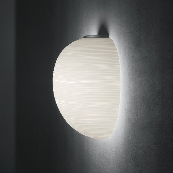 Foscarini Rituals XL semi aplică de perete, grafit, reglabil, Alb, Camera de zi / sufragerie, Sticlă, Design