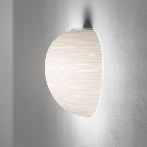 Foscarini Rituals XL semi aplică de perete, alb, reglabil, Alb, Camera de zi / sufragerie, Sticlă, Design