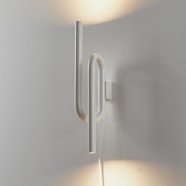 Foscarini Aplică de perete LED Tobia cu cablu alb, Alb, Camera de zi / sufragerie, Metal, Design