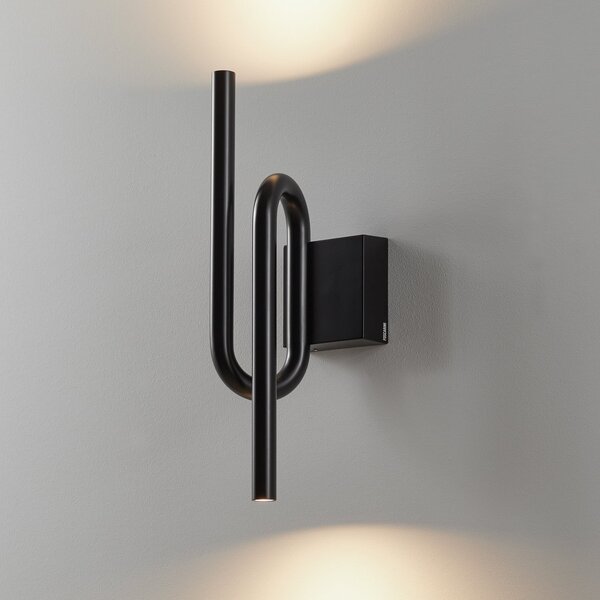 Foscarini Tobia aplică de perete LED negru, Negru, Camera de zi / sufragerie, Metal, Design