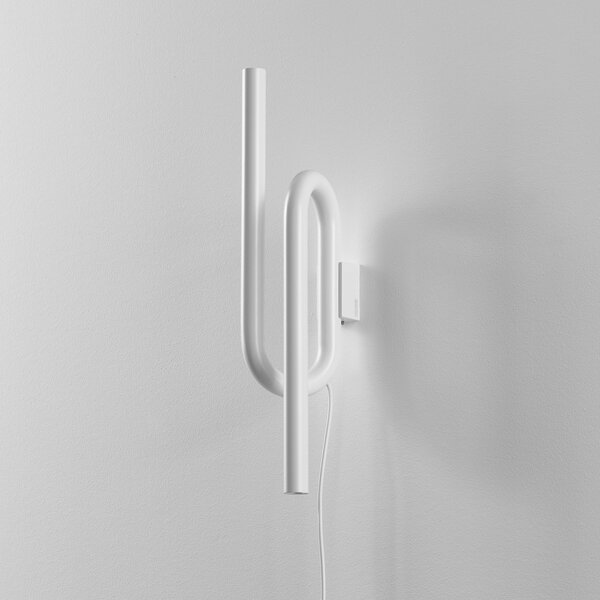 Foscarini Aplică de perete LED Tobia cu cablu alb, Alb, Camera de zi / sufragerie, Metal, Design
