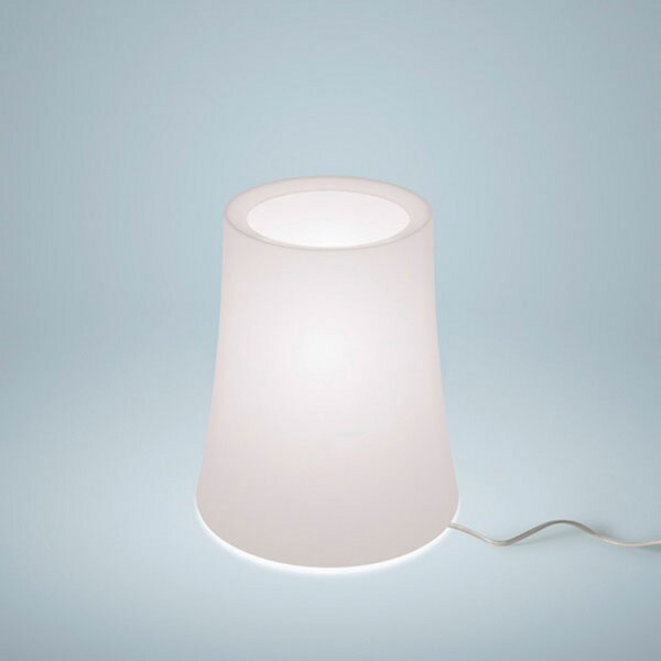 Foscarini Lampa de masă Birdie Zero, înălțime 20 cm, Alb, Camera de zi / sufragerie, Plastic, Design