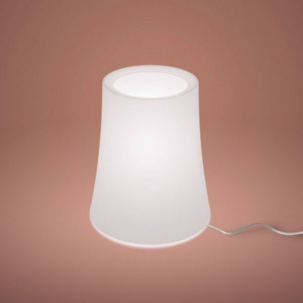 Foscarini Lampa de masă Birdie Zero, înălțime 20 cm, Alb, Camera de zi / sufragerie, Plastic, Design