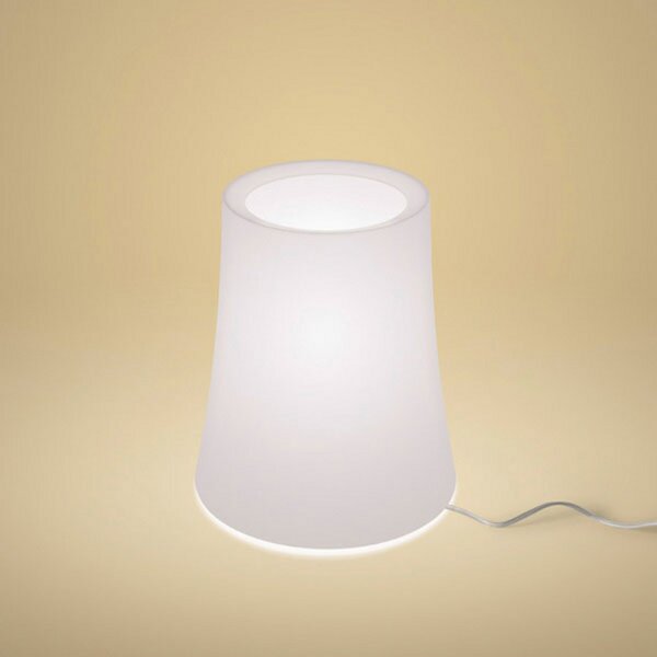 Foscarini Lampa de masă Birdie Zero, înălțime 29 cm, Alb, Camera de zi / sufragerie, Plastic, Design