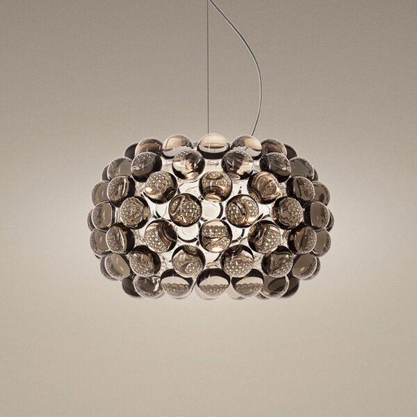 Foscarini Caboche Plus piccola lampă susp. LED gri, Gri, Camera de zi / sufragerie, Plastic, Design