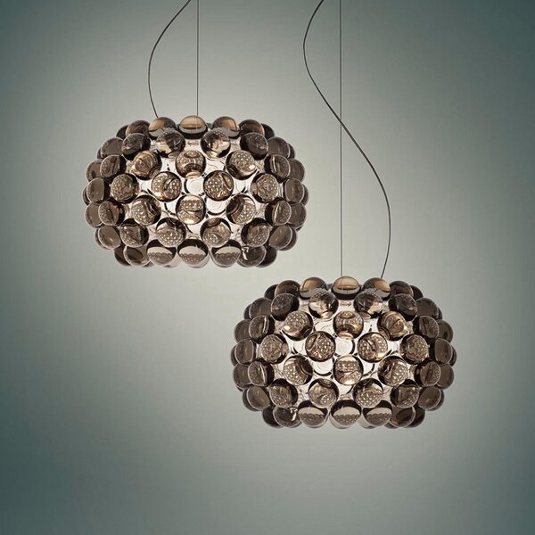 Foscarini Caboche Plus piccola lampă susp. LED gri, Gri, Camera de zi / sufragerie, Plastic, Design
