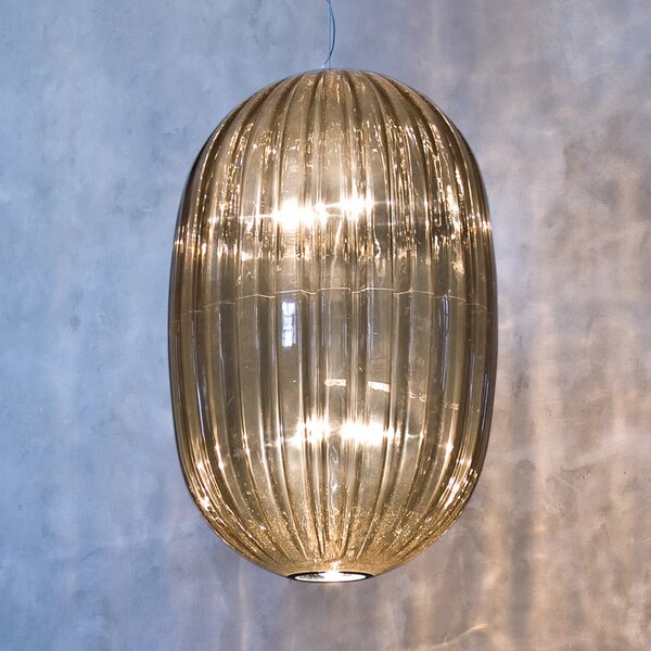 Foscarini Plass media lampă susp. E27+GU10, gri, reglabil, Gri, Camera de zi / sufragerie, Plastic, Design
