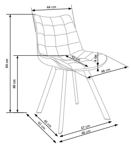 Scaun de bucaterie Jordan, gri/negru