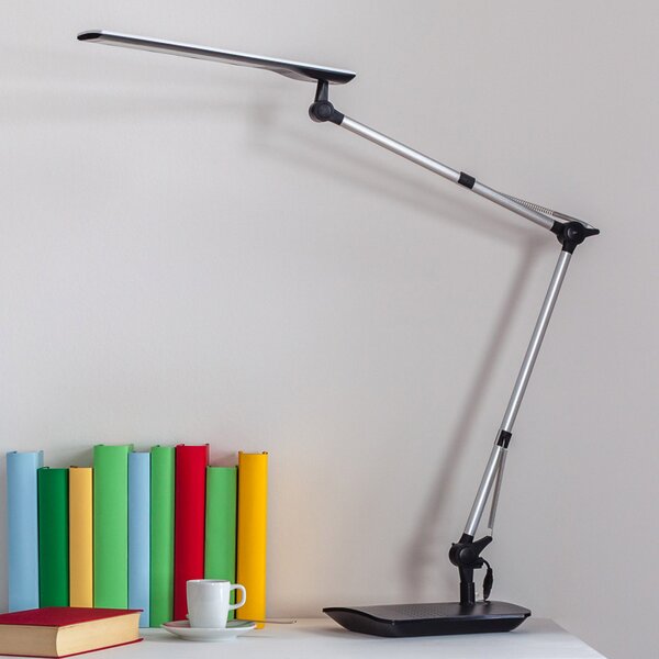 Lindby LED lampă de birou Felipe, negru, bază cu clemă, reglabil, Metalic, Studiu / Birou, Metal, Modern, Corpuri de iluminat cu clemă / cu fișă