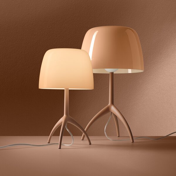 Foscarini Lampa de masă LED Lumiere Nuances, 35 cm, roz, dimabil, reglabil, Camera de zi / sufragerie, Sticlă, Design