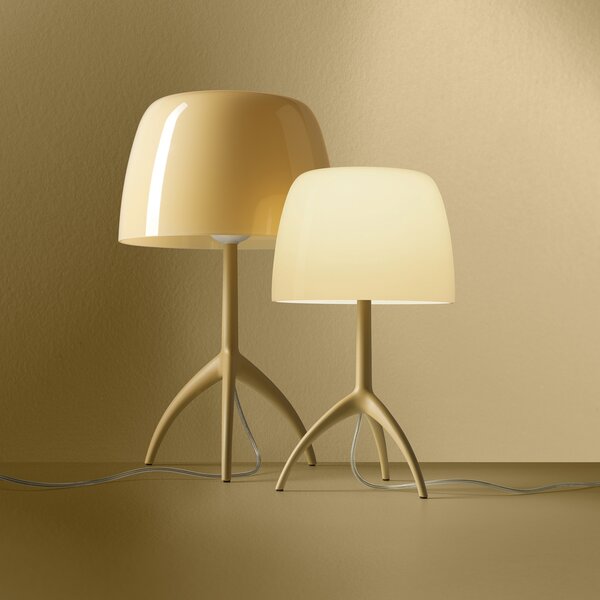 Foscarini Lumiere Nuances piccola dimabilă sahara, reglabil, Bej, Camera de zi / sufragerie, Sticlă, Design