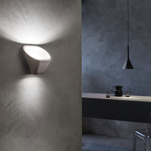 Foscarini Aplică Aplomb R7s din beton, alb, reglabil, Alb, Camera de zi / sufragerie, Beton, Design