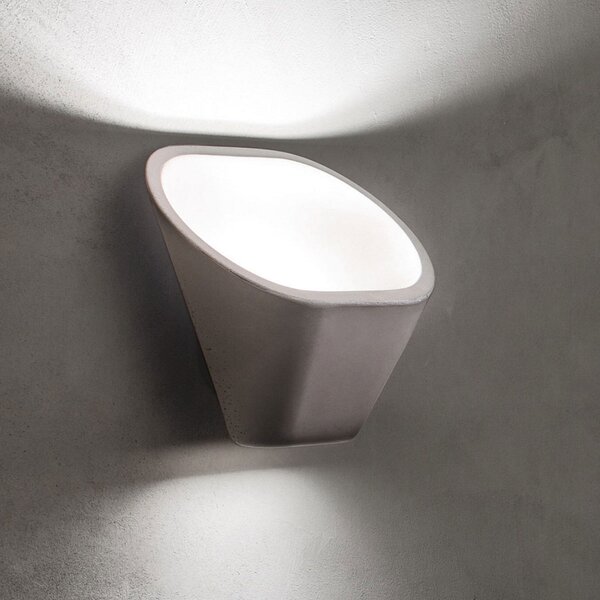Foscarini Aplică Aplomb R7s din beton, alb, reglabil, Alb, Camera de zi / sufragerie, Beton, Design
