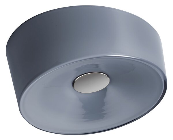 Foscarini Lumiere G9 plafonieră, Ø 24 cm, gri, reglabil, Gri, Camera de zi / sufragerie, Sticlă, Design