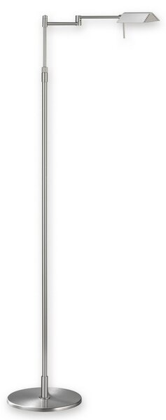Knapstein Lampă de podea LED elegantă FINN, nichel mat, reglabil, Gri, Camera de zi / sufragerie, Metal, Design