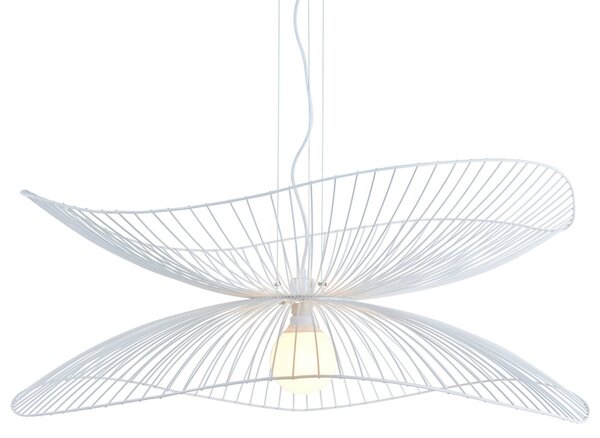 Forestier Libellule L lampă pendul, 100 cm, alb, reglabil, Alb, Camera de zi / sufragerie, Metal, Design