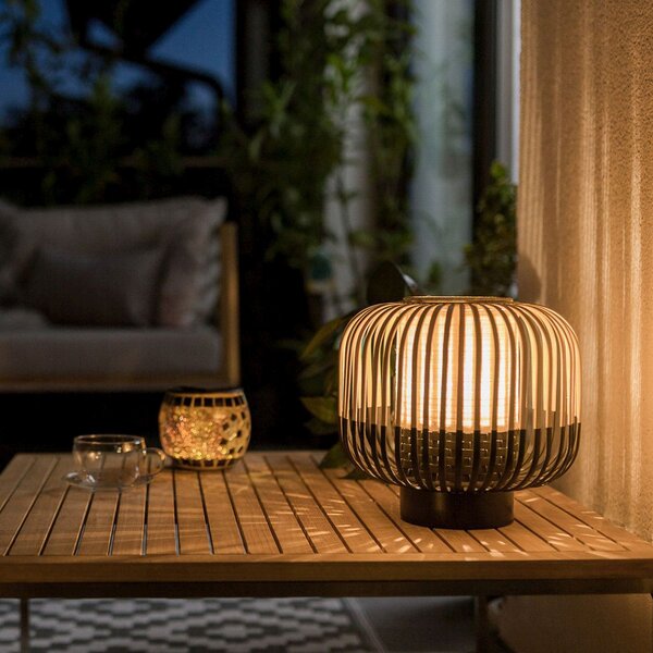 Forestier Bamboo Light S lampă de masă 24 cm negru, Negru, Camera de zi / sufragerie, Bamboo, Design