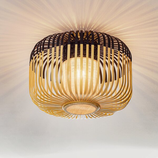 Forestier Plafonieră Bamboo Light S, Ø 35 cm, negru, reglabil, Negru, Camera de zi / sufragerie, Bamboo, Design