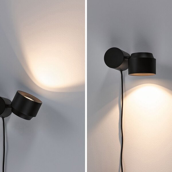 Lampă de masă Paulmann, Puric Pane, reglabil, Negru, Camera de zi, Metal, Modern
