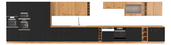 Dulap superior de bucătărie Miraluna (Stejar artisan) (cu sticlă). 1062369