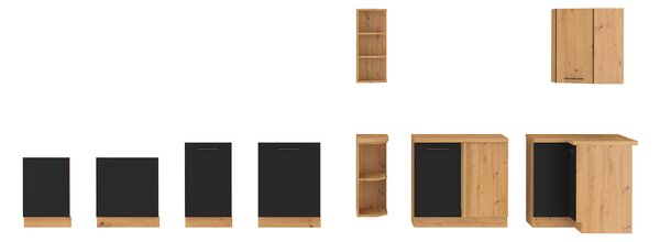 Dulap superior de bucătărie Miraluna (Stejar artisan) (cu sticlă). 1062369