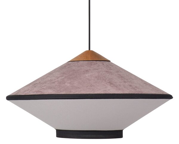 Forestier Lampă suspendată Cymbal S, roz, Ø 50 cm, E27, reglabil, Violet, Camera de zi / sufragerie, Țesătură / Textil, Design