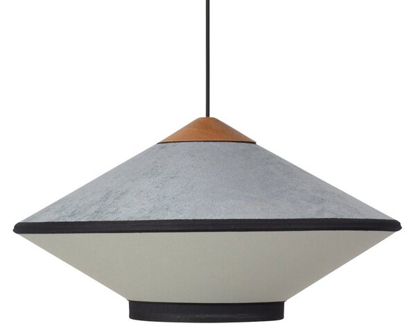 Forestier Lampă suspendată Cymbal S, albastru atlantic, Ø 50 cm, E27, reglabil, Albastru, Camera de zi / sufragerie, Țesătură / Textil, Design