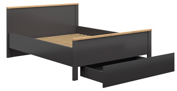 Pat matrimonial 160 cm Hesen LOZ1S/140 (grafit + Stejar artisan). 1062513