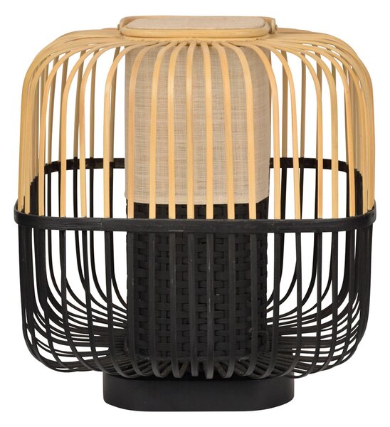 Forestier Bamboo Square M lampă de masă pe negru, Negru, Camera de zi / sufragerie, Bamboo, Design
