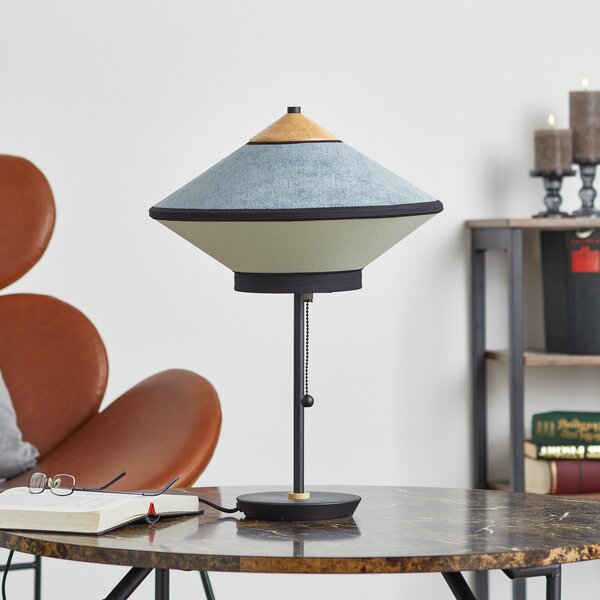 Forestier Cymbal S lampă masă, albastru-atlantic, Albastru, Camera de zi / sufragerie, Țesătură / Textil, Design