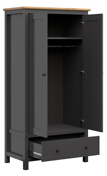 Dulap de haine Hesen SZF2D1S/20/10 (grafit + Stejar artisan). Promo -11%. 1062523