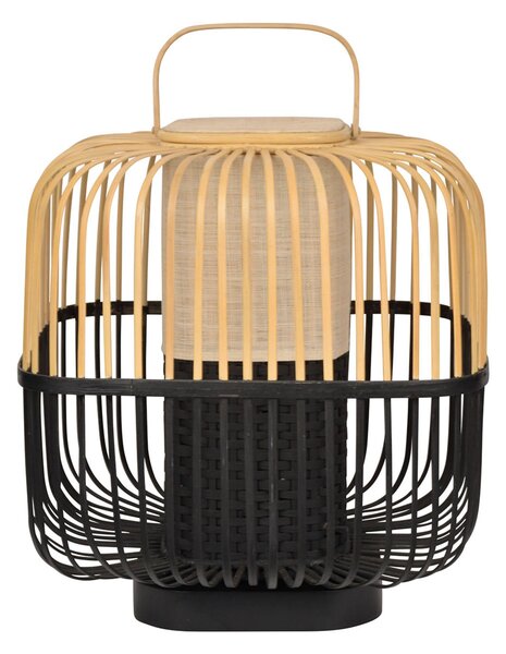 Forestier Bamboo Square M lampă de masă pe negru, Negru, Camera de zi / sufragerie, Bamboo, Design