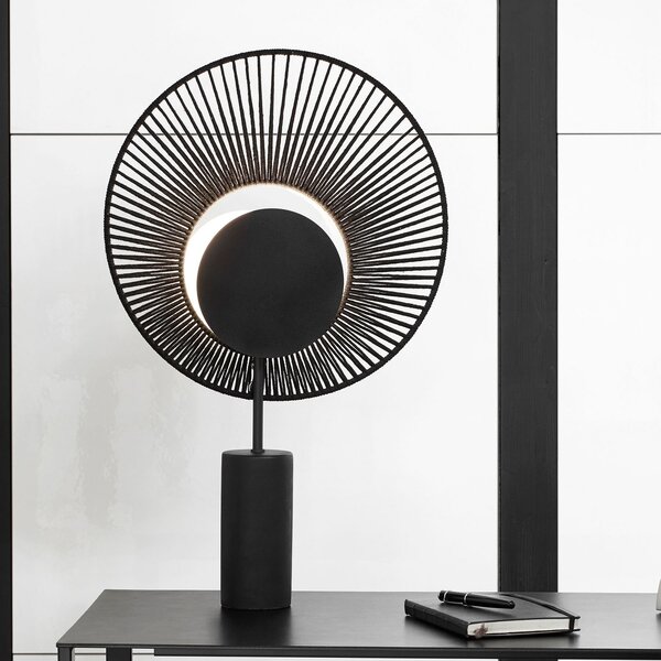 Forestier Oyster lampă de masă designer, negru, Negru, Camera de zi / sufragerie, Metal, Design