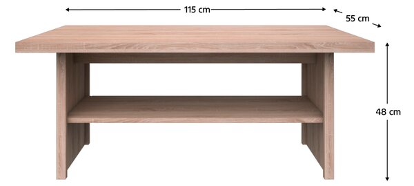 KONDELA Măsuţă de cafea 115, stejar Sonoma, TOPTY TIP 26